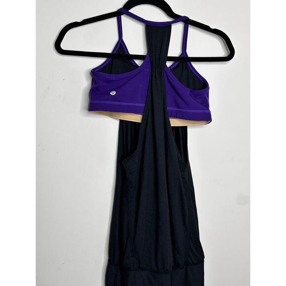 Lululemon No Limits Built In Bra Tank Top Black Purple - Picture 2 of 4